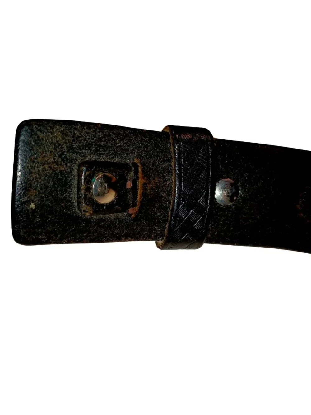 Belt Western Billet Black Ranger Basket Weave Leather Solid Brass Buckle Mens 42